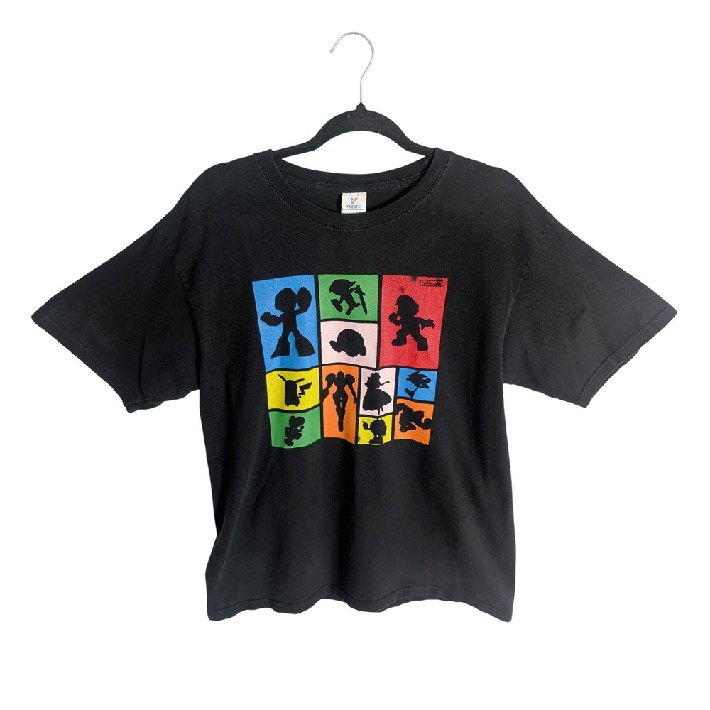 Vintage Y2K 90s Super Smash Bros 90s Nostalgia Neon Colorful Graphic T-shirt
